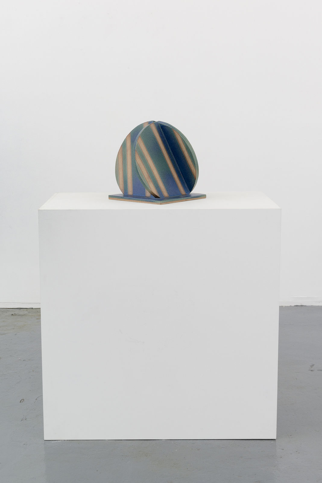 John Mason [American, b. 1927] Orb, Blue/Green on Base, 2006