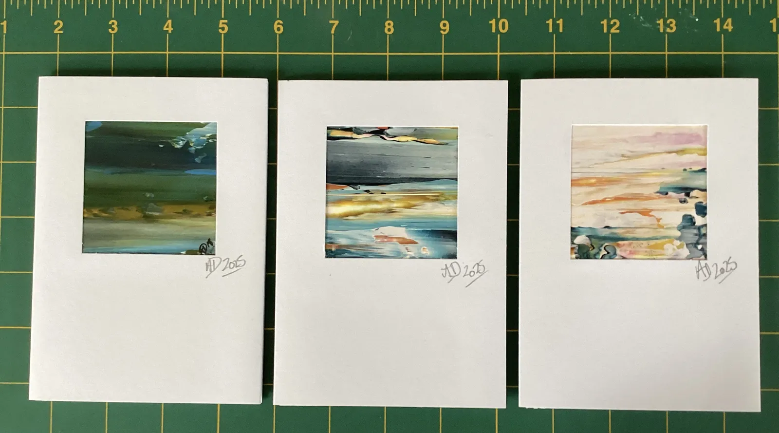 Set of three original art cards 05