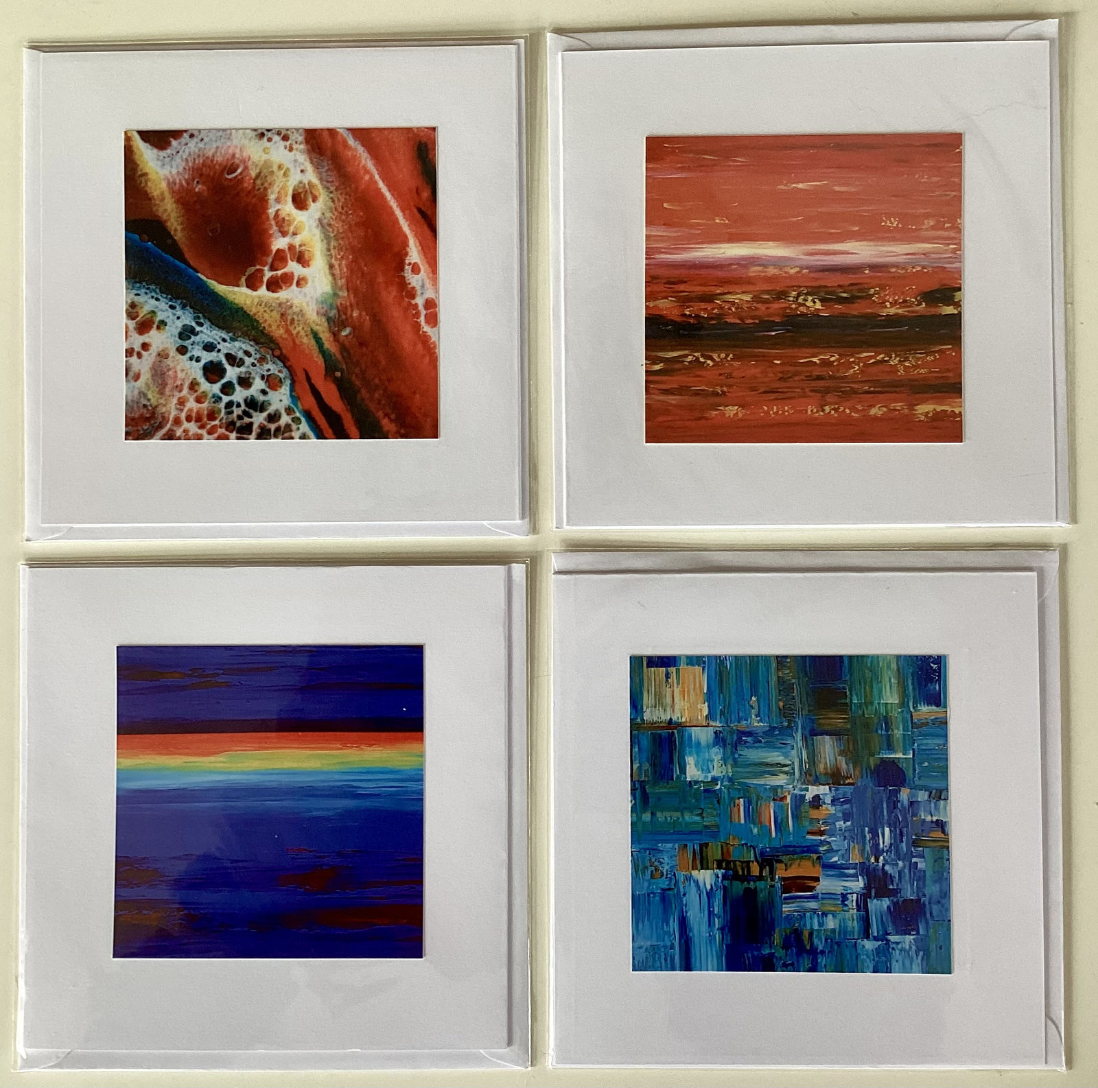 Set of four printed art cards 01