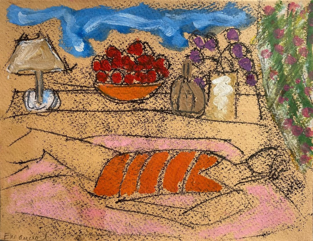 John Emanuel, Figure with Fruit Bowl and Lamp