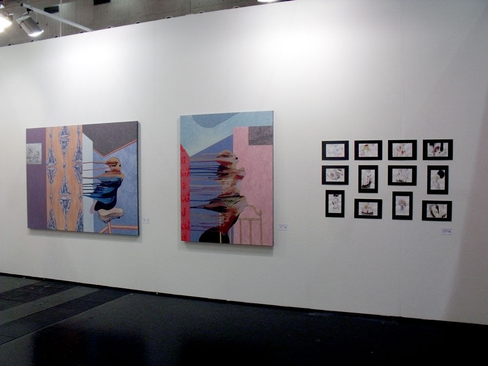 Ivan Plusch and Anastasia Potemkina works at the gallery's stand