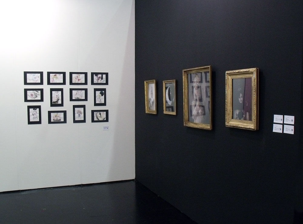 Anastasia Potemkina and Uldus works at the gallery's stand