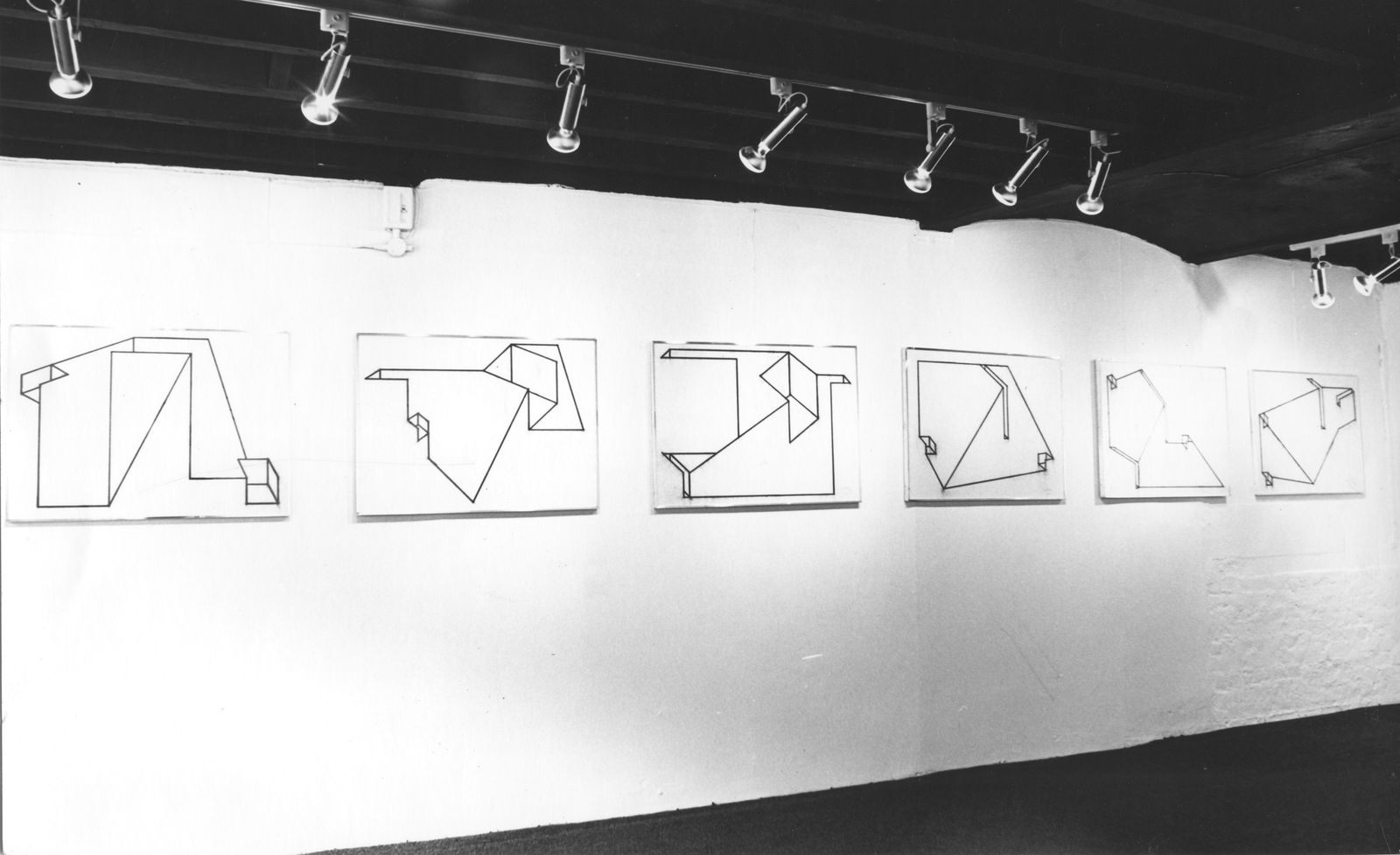 installation shots of the Nigel Hall exhibition Sculptures and Drawings at Annely Juda Fine Art, Tottenham Mews, London 1978