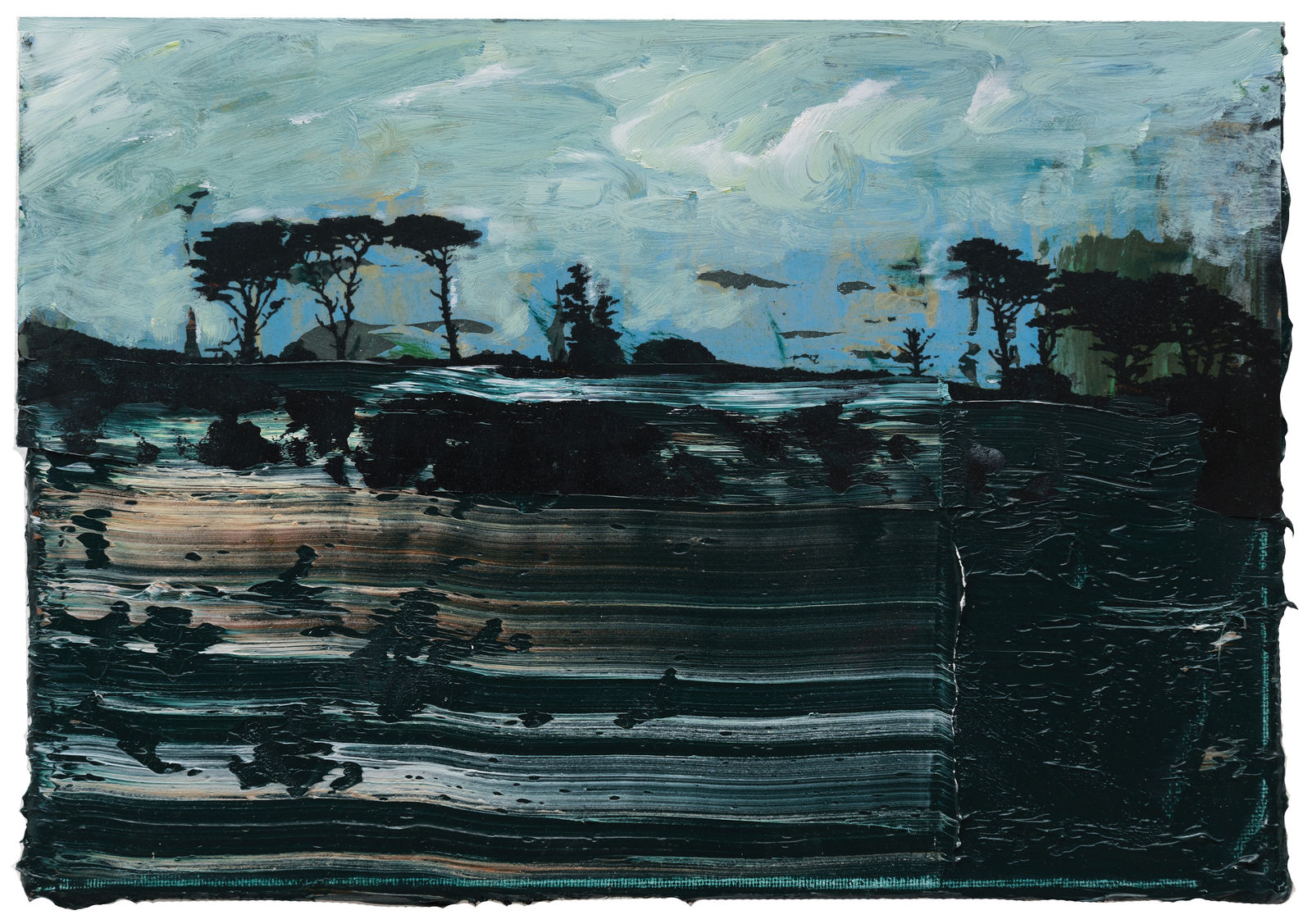 Elizabeth Magill Roches & Richter, 2017 Oil & film on canvas 22.5 x 31.5 cm