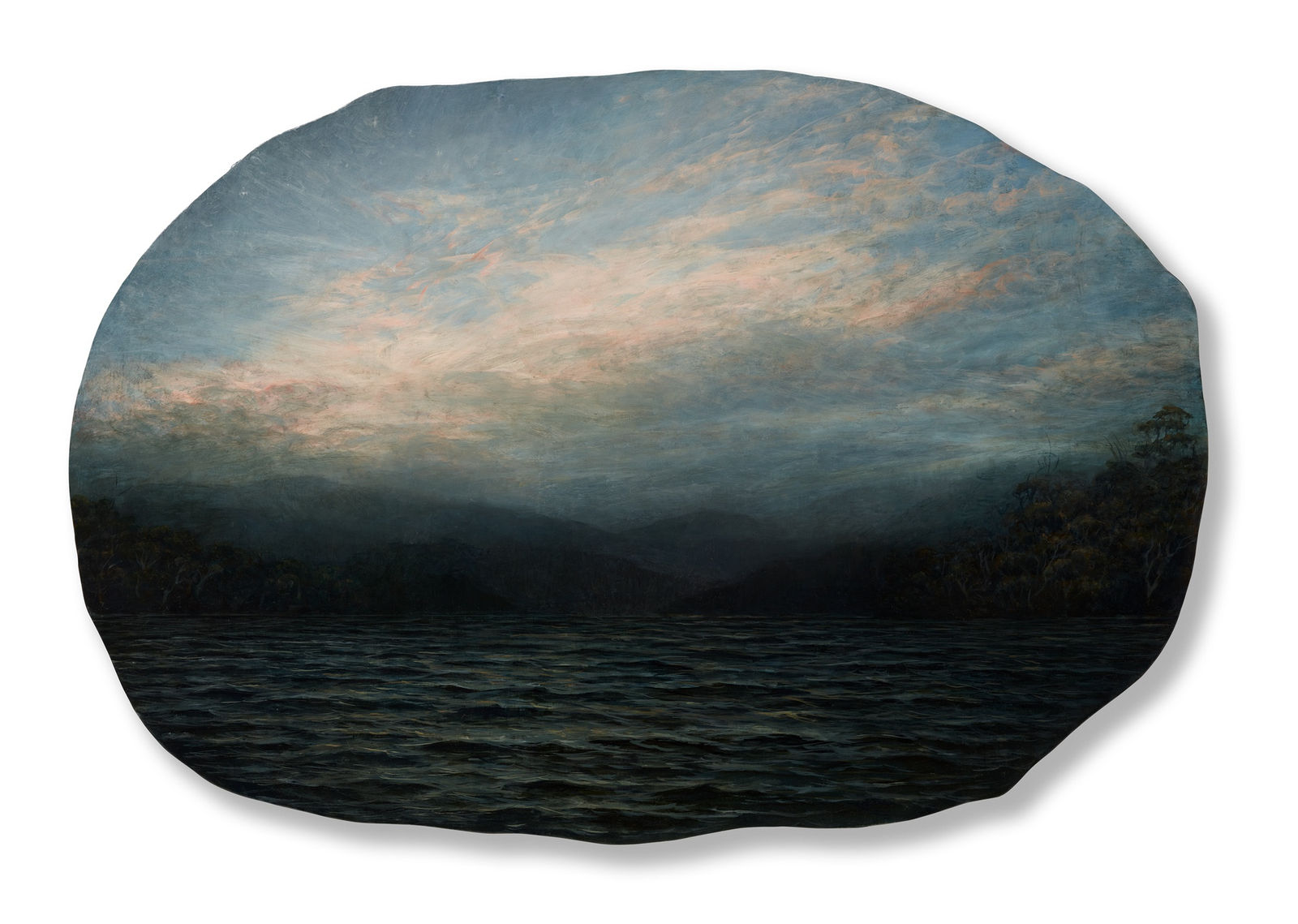 Michaye Boulter 'Everything is less certain IV', oil on hand-beaten steel, 43 x 65 cm