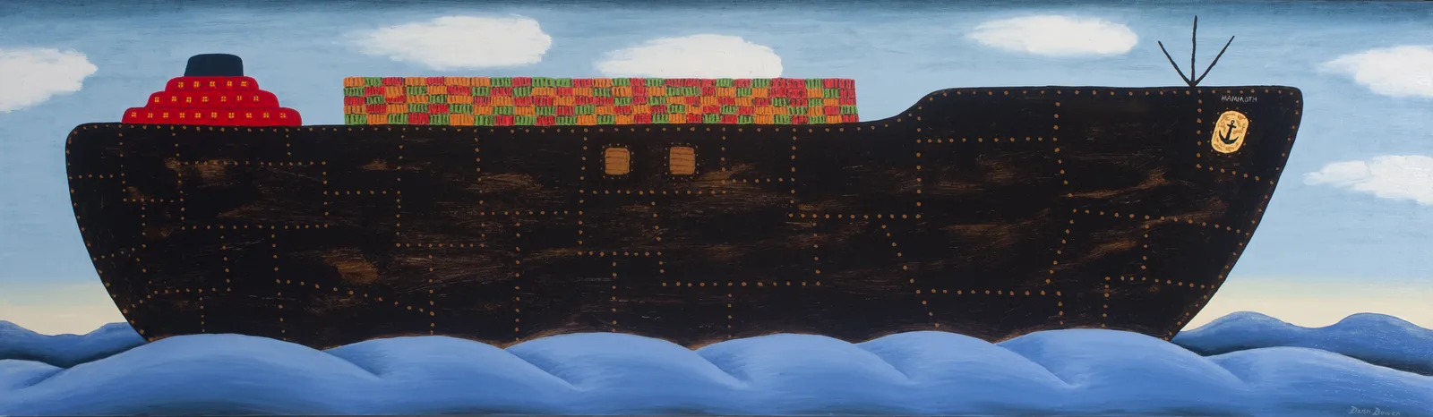 'Mammoth', oil on board, 35 x 122 cm