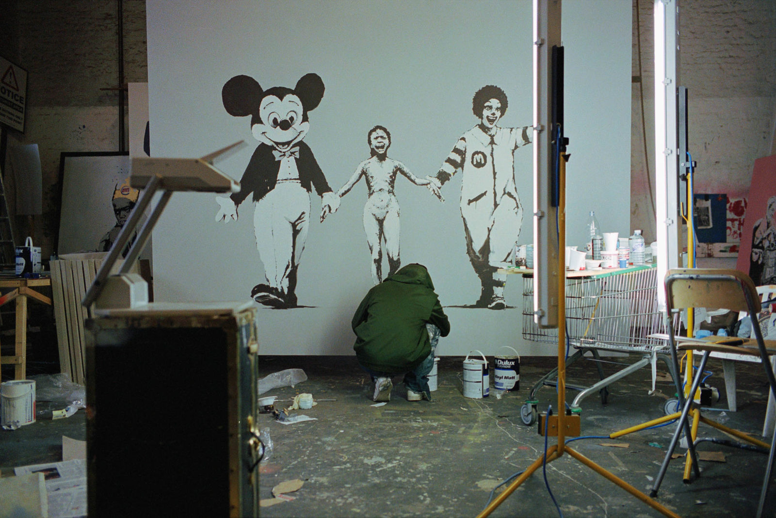 James Pfaff, Banksy, Can't Beat the Feeling (Painting the Canvas Session I), London, 2004, [2004/2021]