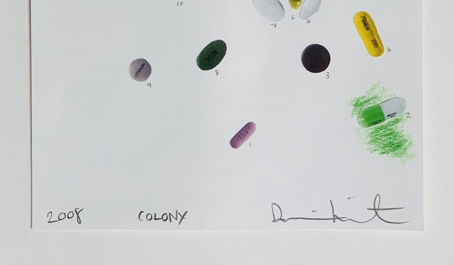 Damien Hirst, Colony Drawing (with numbers), 2008