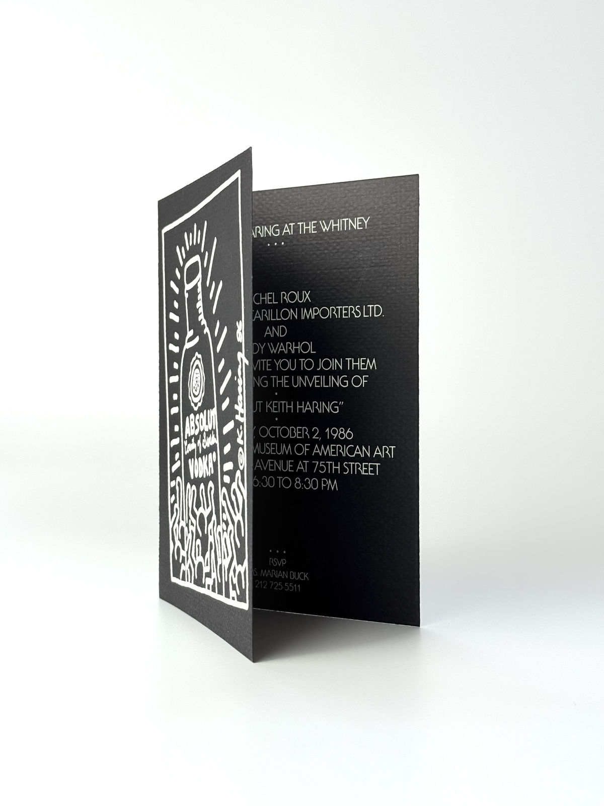 Keith Haring, 'ABSOLUT KEITH HARING' (VODKA & HARING AT THE WHITNEY, INVITATION CARD), 1986