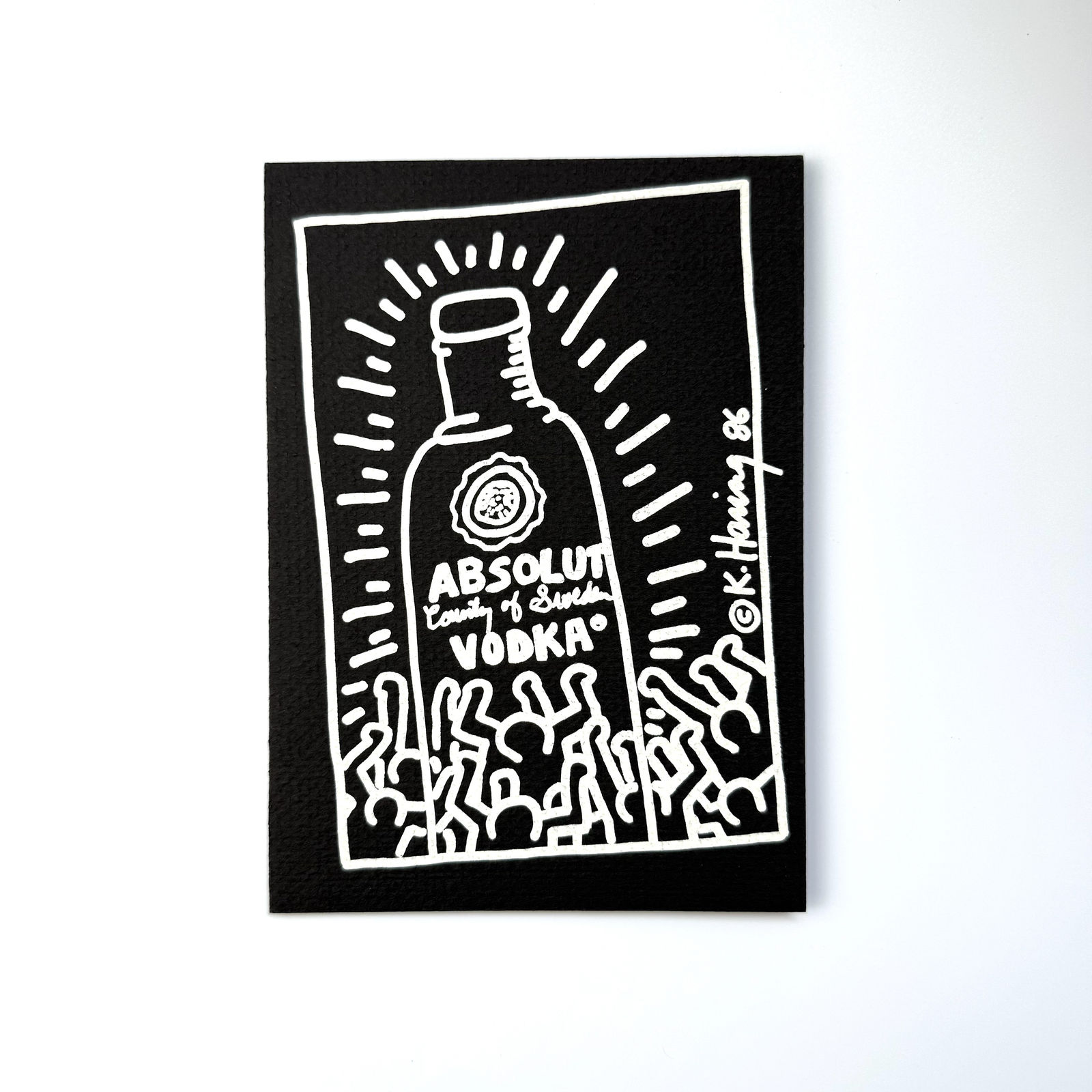 Keith Haring, 'ABSOLUT KEITH HARING' (VODKA & HARING AT THE WHITNEY, INVITATION CARD), 1986