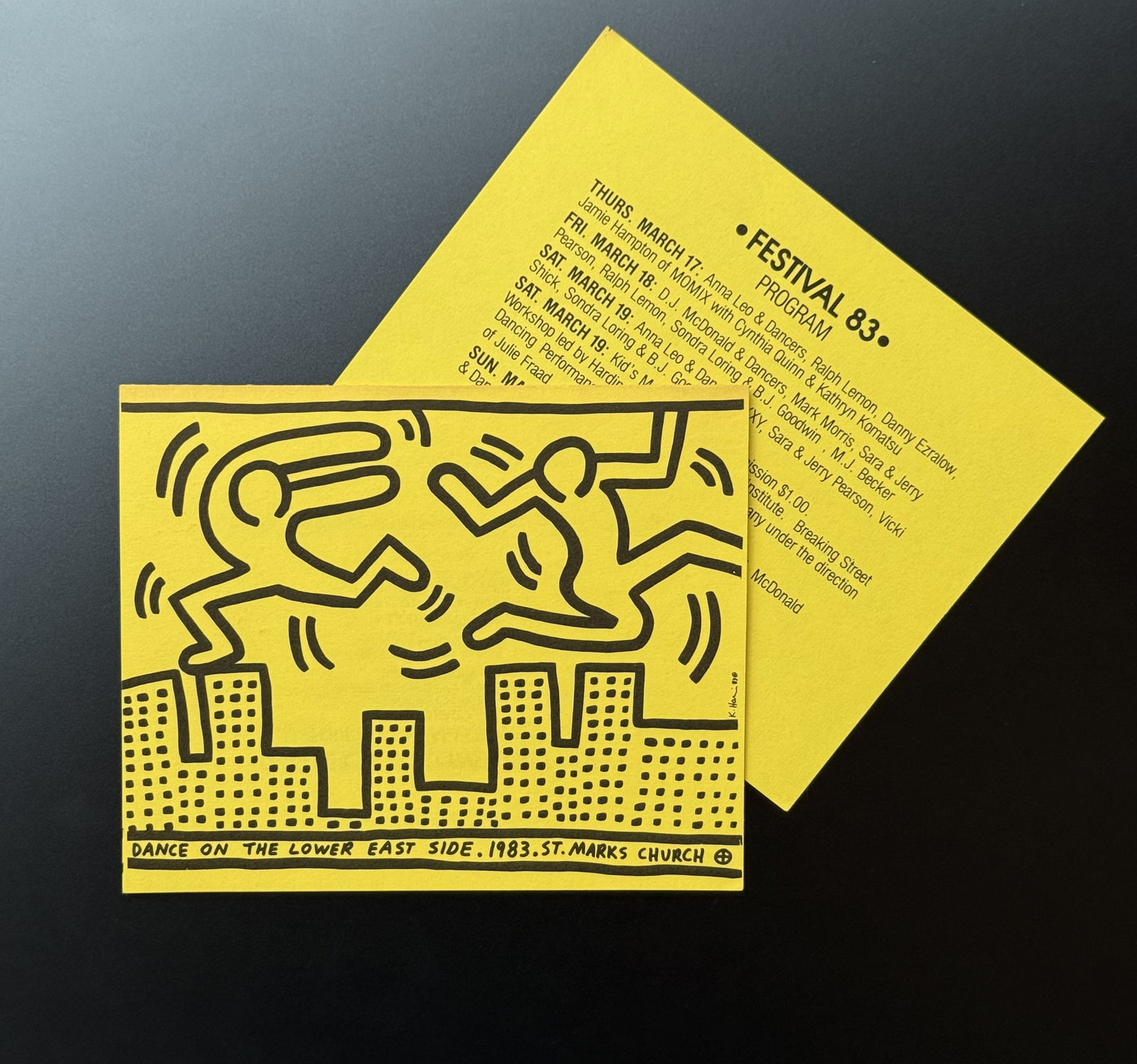 Keith Haring, 'DANCE ON THE LOWER EAST SIDE' (Preview Invitation + Program), 1983