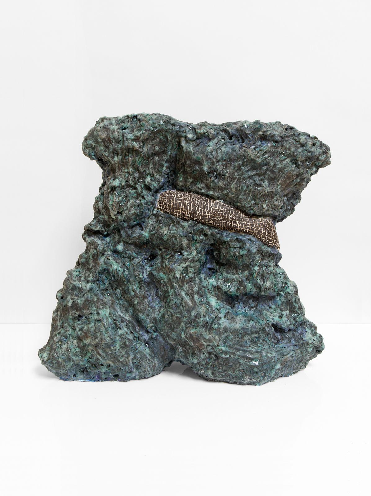 Julia Haft-Candell, Woven Self-hug: Teal, Navy, 2020