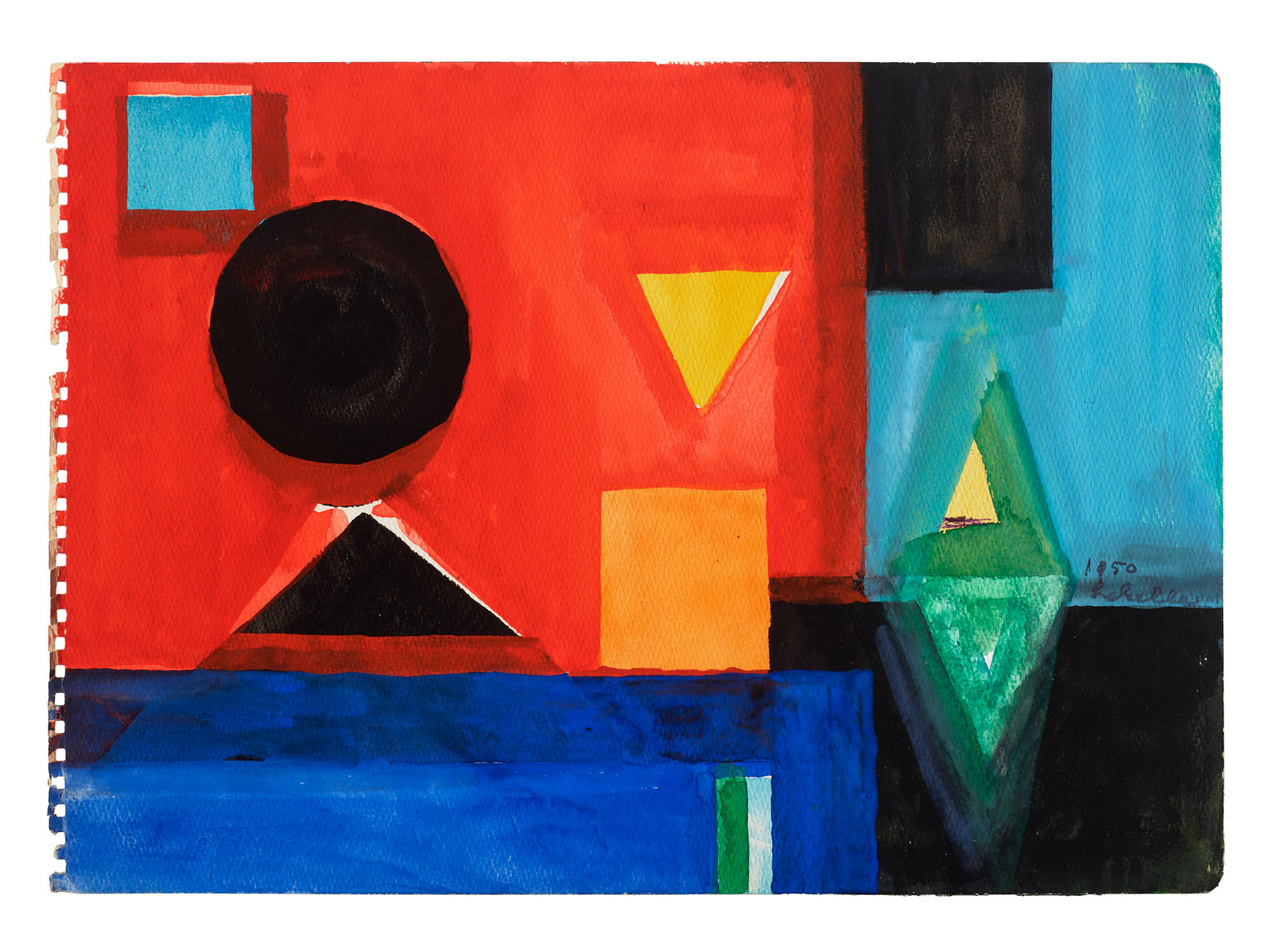 Dorothy Antoinette (Toni) LaSelle, Untitled (black square UR), 1950