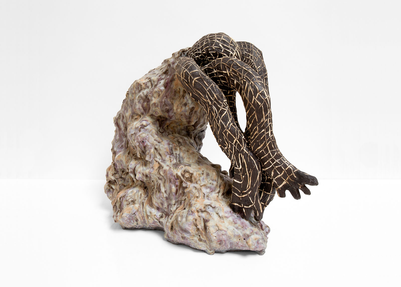 Julia Haft-Candell, Volcano with Woven Feelers: Lavender, Ochre, 2020