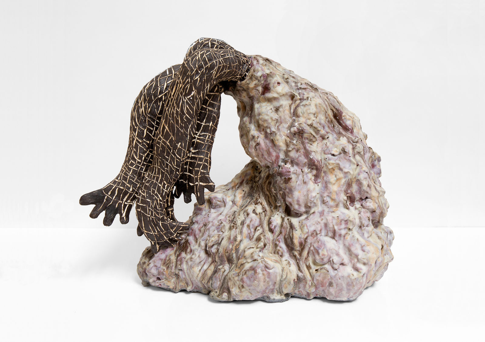 Julia Haft-Candell, Volcano with Woven Feelers: Lavender, Ochre, 2020
