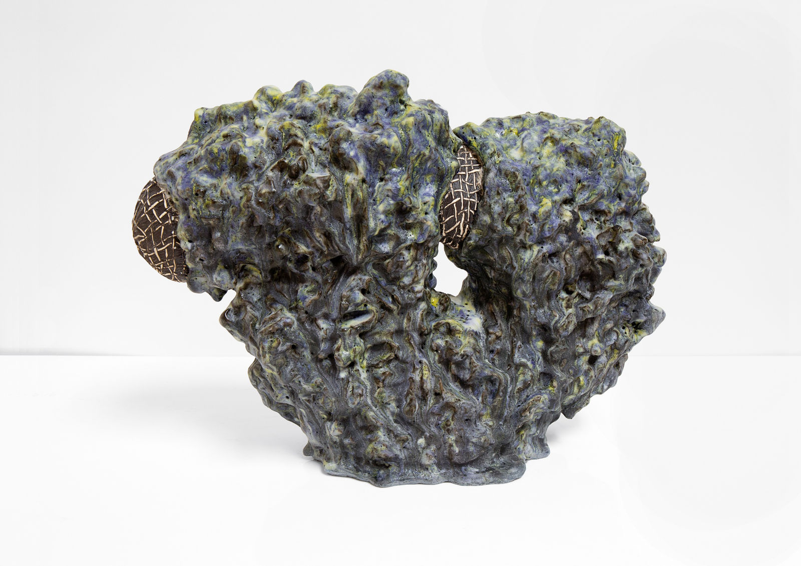 Julia Haft-Candell, Woven Through: Navy, Chartreuse, 2020