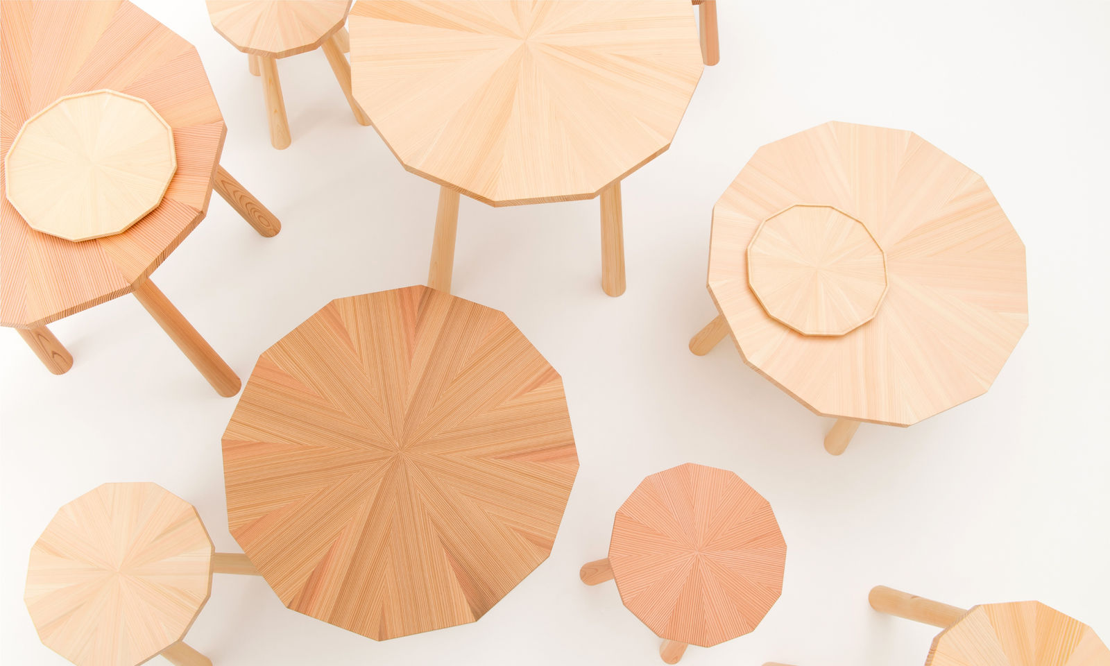 KIKOE HANACHI Tray and Stool, MIZOKAWA Co., Ltd. / o-lab inc. / Japan