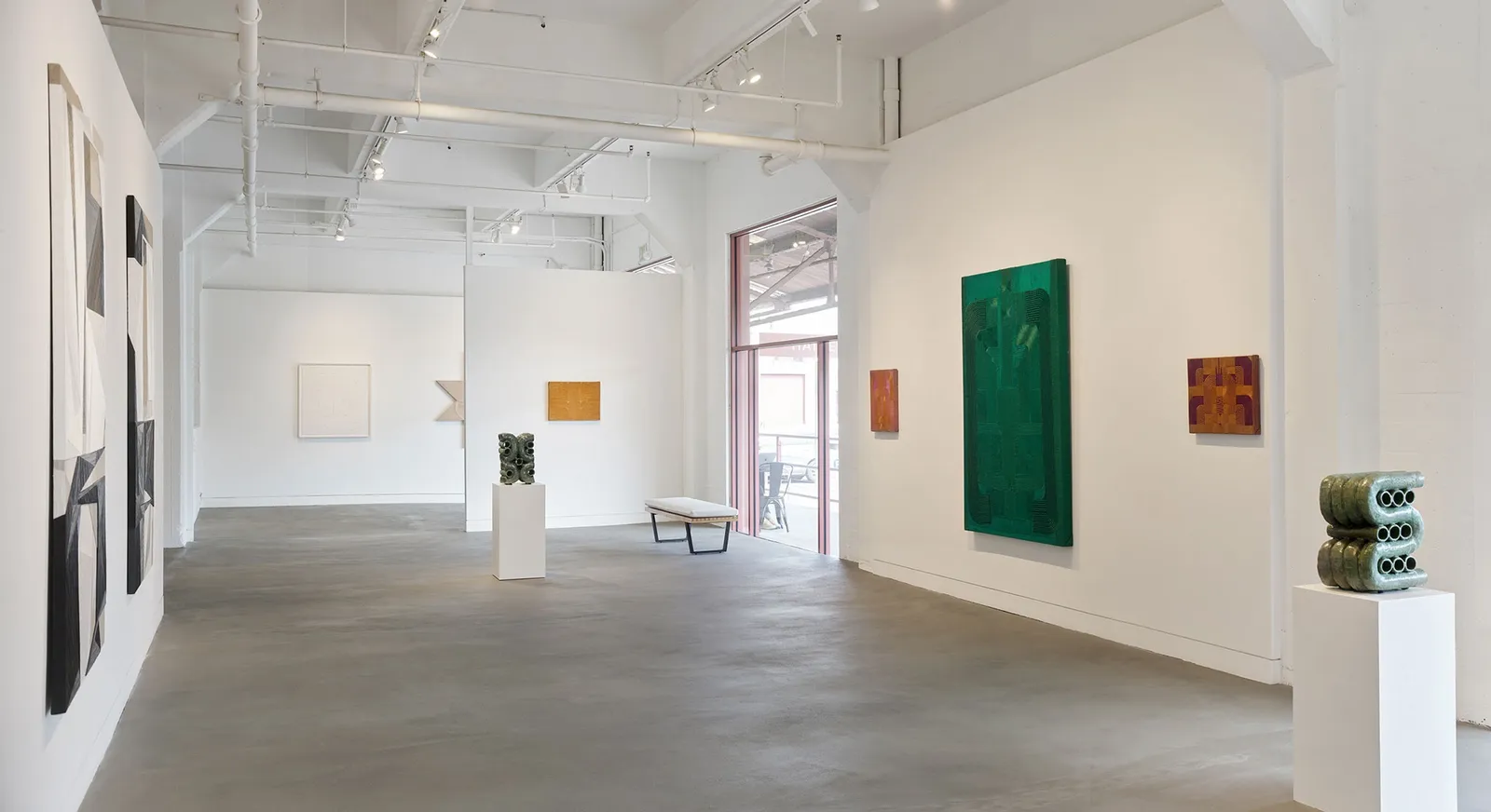 Installation view of Social Abstraction, September 10 - October 29, 2022 at Haines Gallery, San Francisco Photo: Robert Divers Herrick
