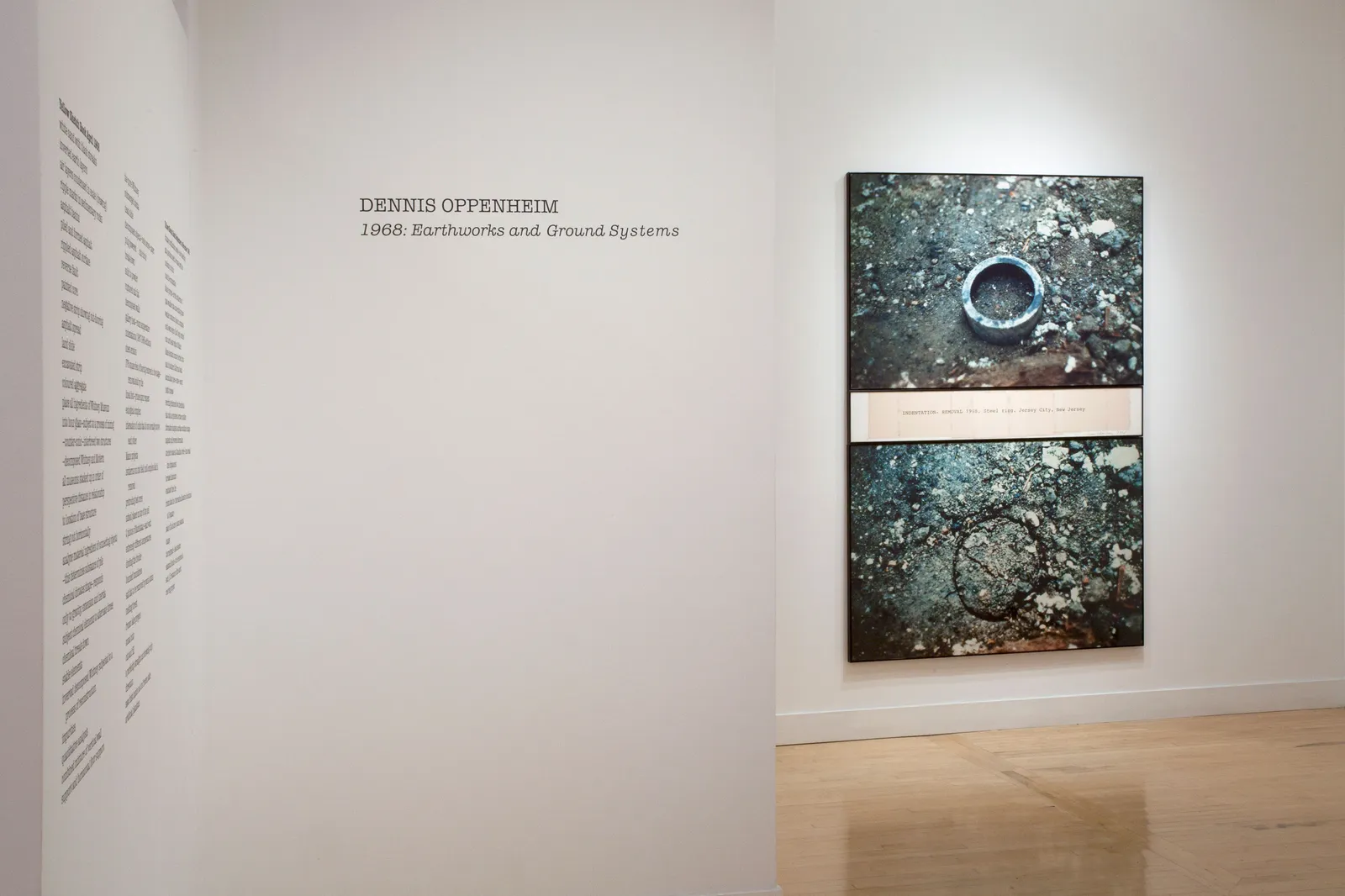 Installation view of Dennis Oppenheim: 1968: Earthworks and Ground Systems, May 31 - July 14, 2012 at Haines Gallery, San Francisco