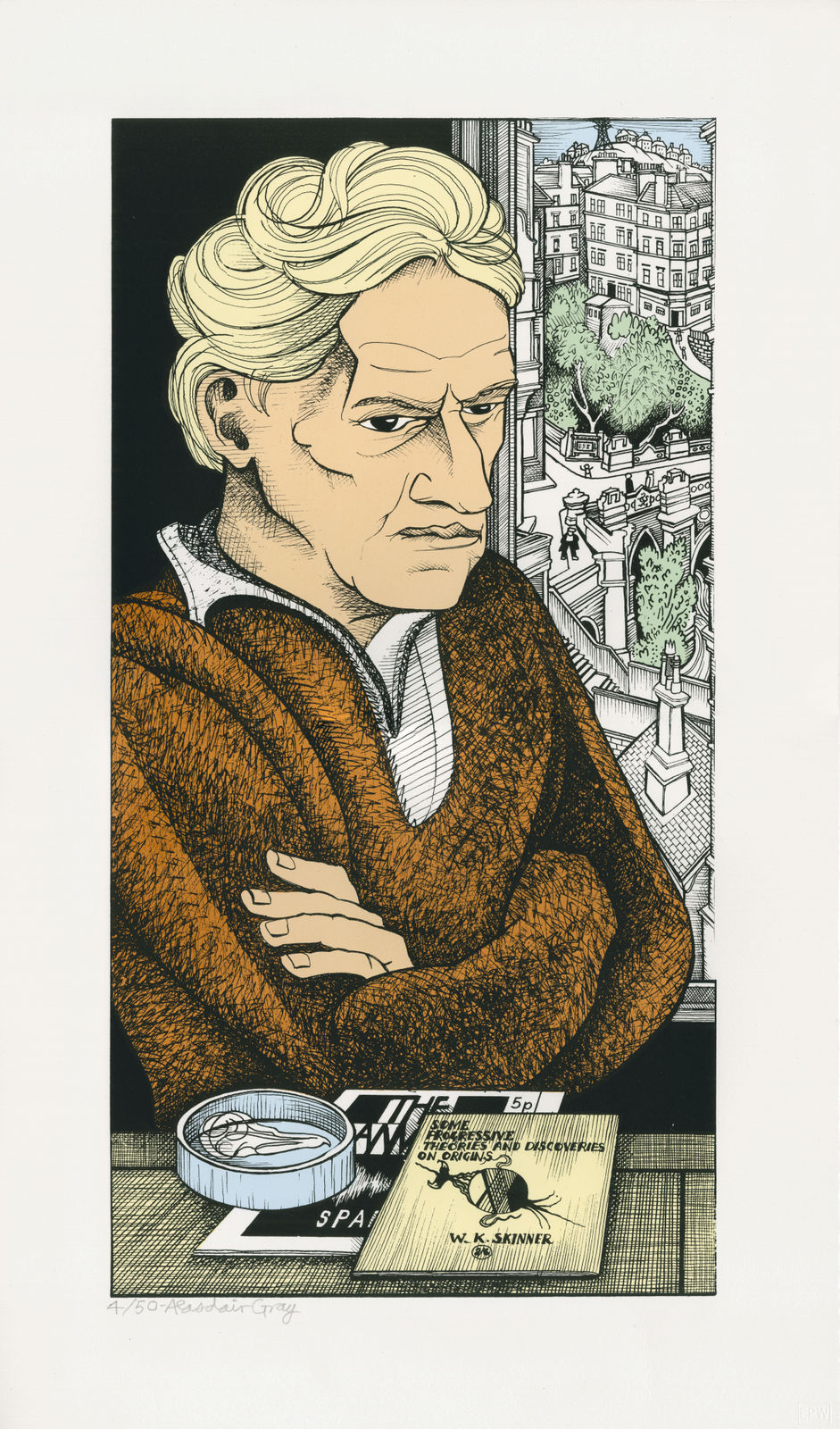 Alasdair Gray, Bill Skinner in his Otago Street Home, 2011