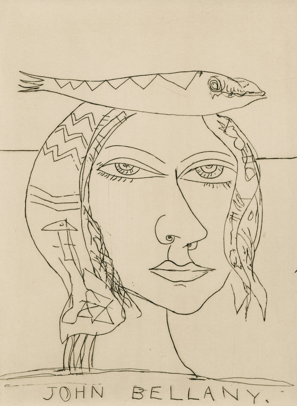 John Bellany, Woman with Fish, 1995
