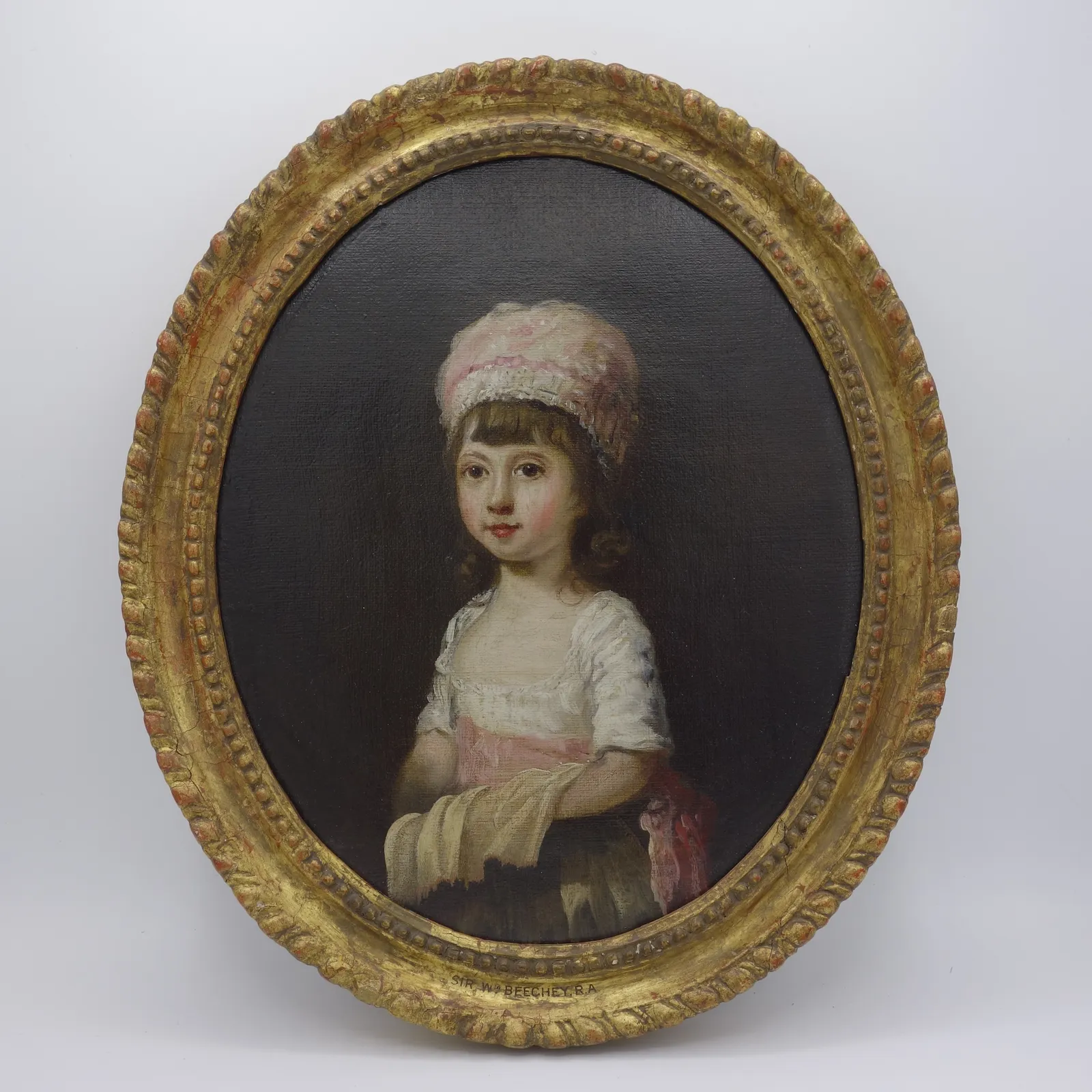 Sir William Beechey RA (1753-1839) , A young girl in a pink bonnet, c.1780