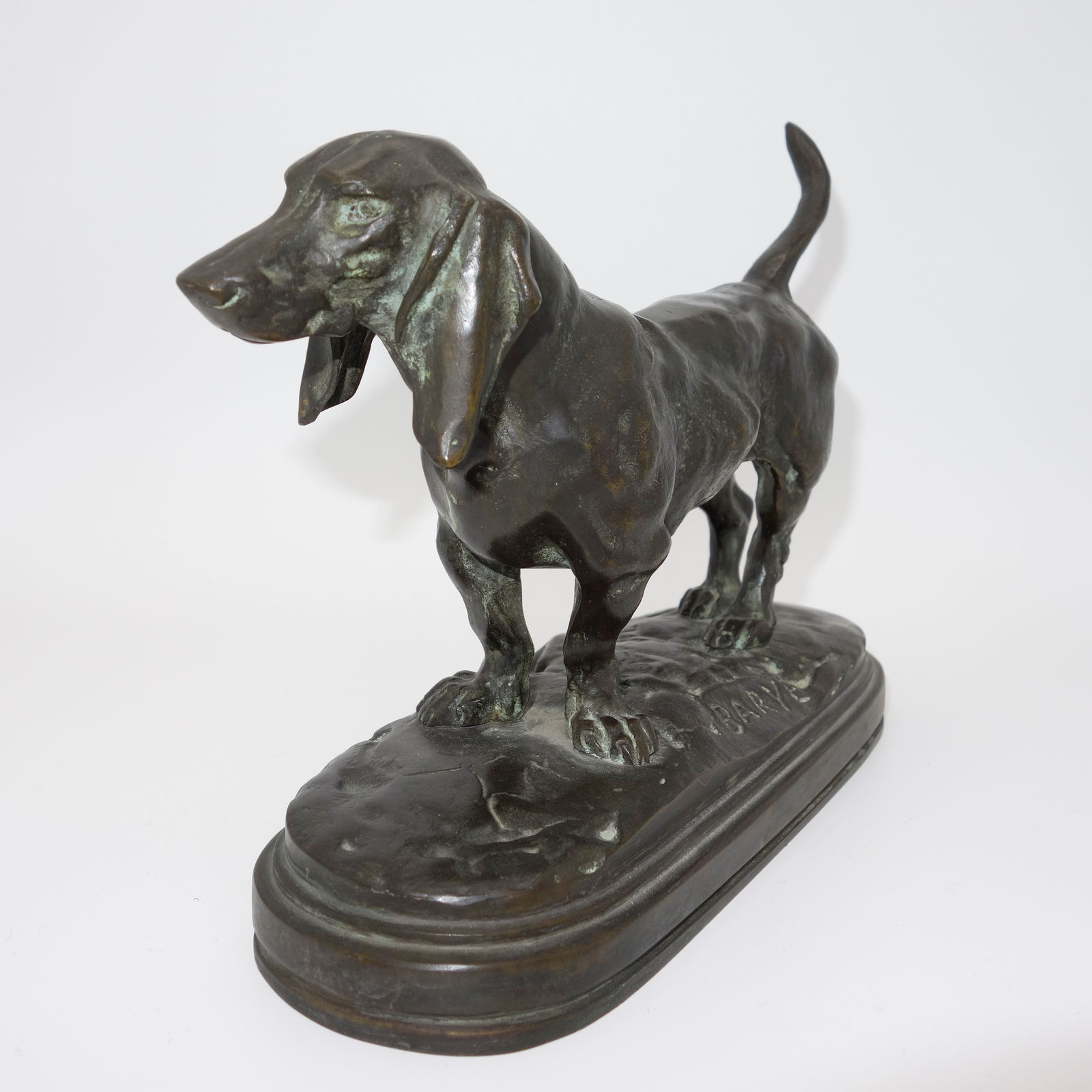 ANTOINE-LOUIS BARYE (1795-1875) , Standing Basset Hound , c.1900