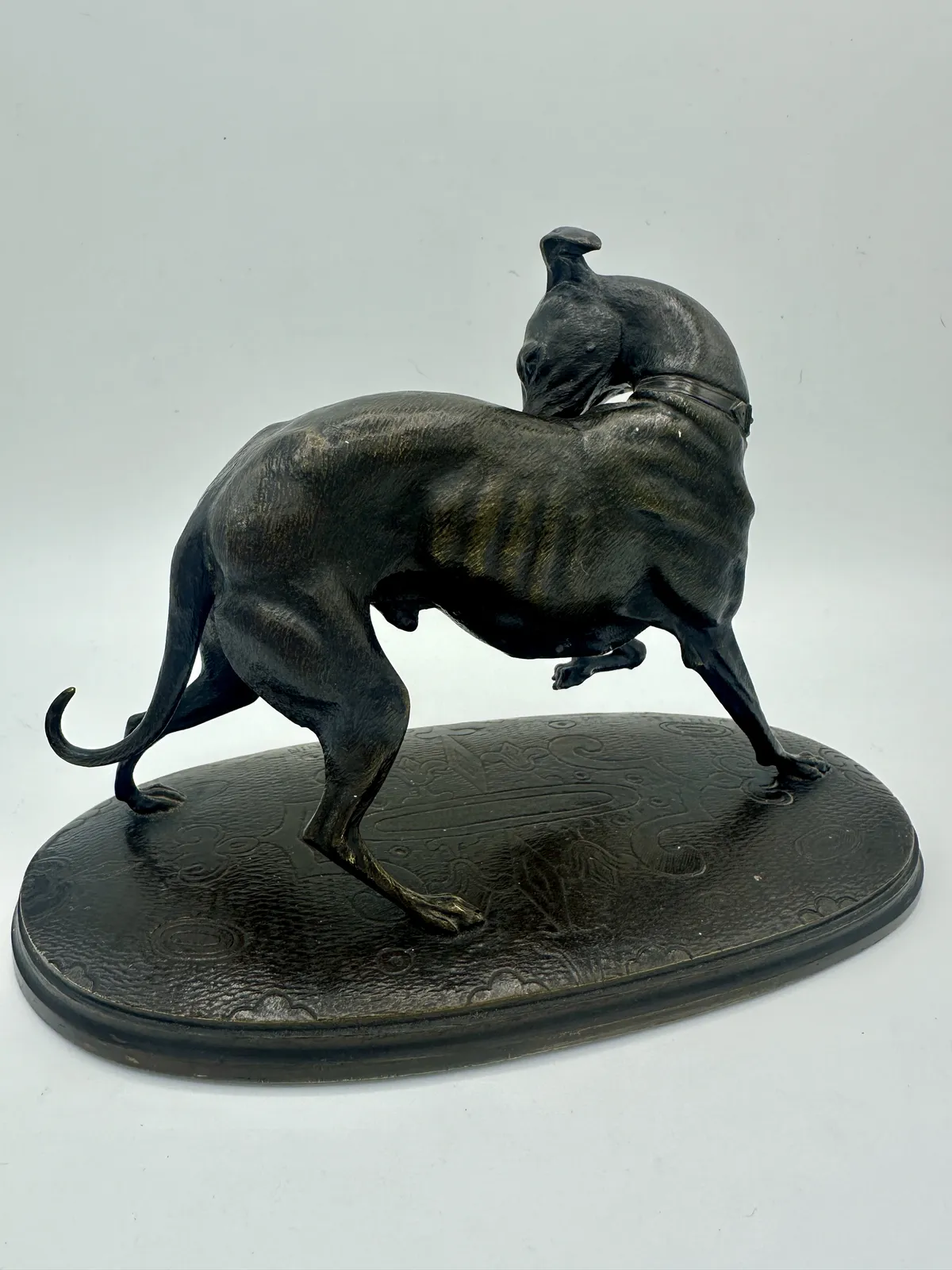 Joseph Francois Victor Chemin (1825-1901), A 19th century French animalier bronze of a greyhound