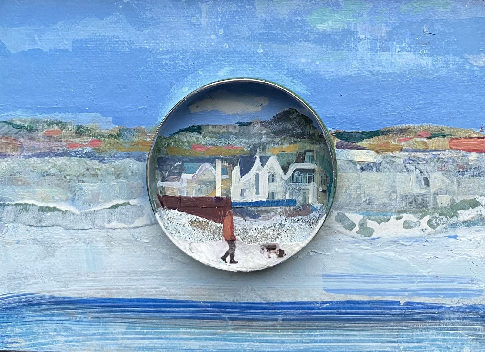 jayne stokes, 'Dog walking in the snow', 2023