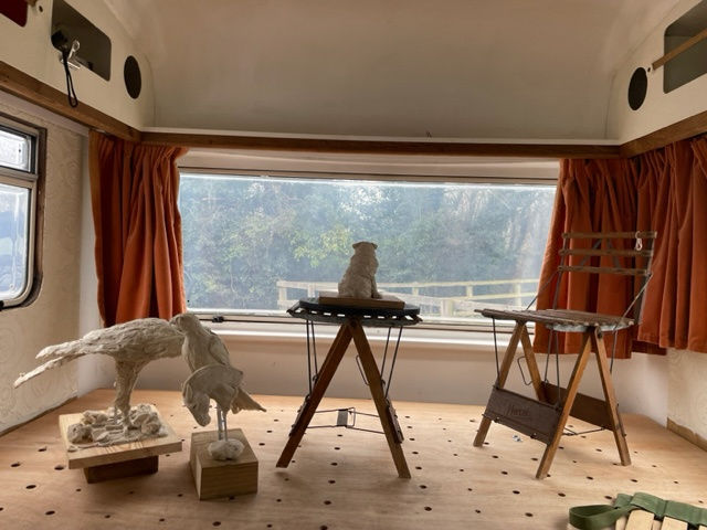 View from inside Rae's new mobile studio. © The Artist
