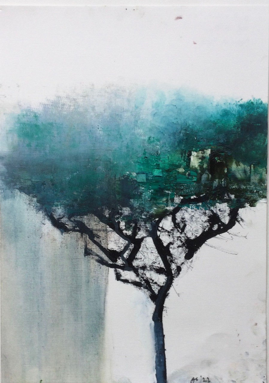 Gareth Edwards, Before the Fall, (Tree 10), oil on paper, 40 x 30 cm, 2022