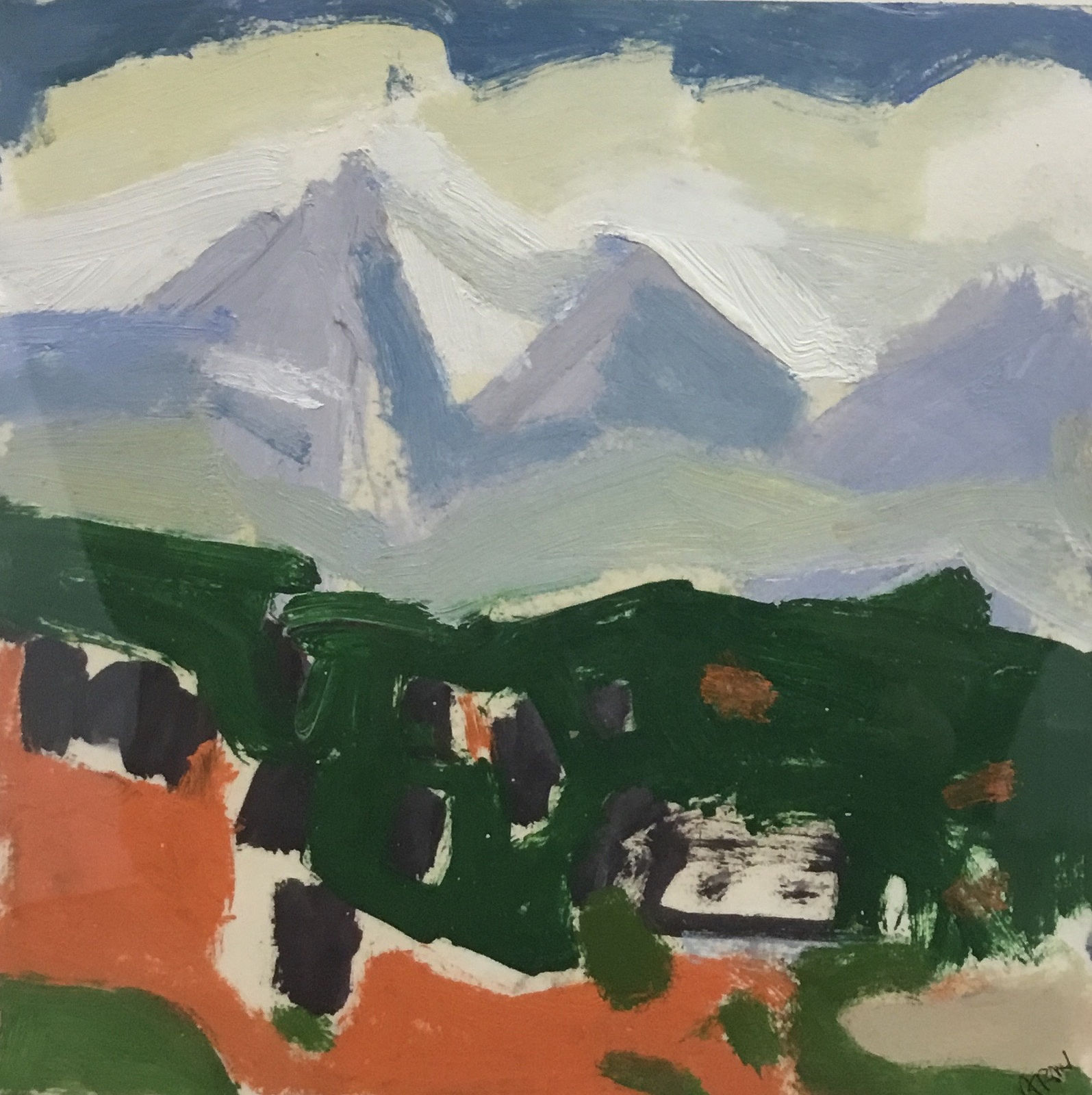 Towards the Pyrenees, Original Oil Painting by artist Arthur Neal NEAC, Linden Hall Studio and Two Studios High Street Deal, Kent.