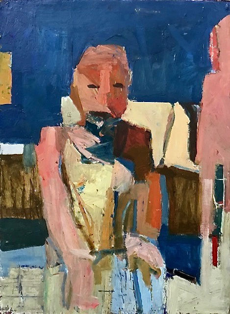 Seafront August, Original Oil Painting by artist Arthur Neal NEAC, Linden Hall Studio and Two Studios High Street Deal, Kent.