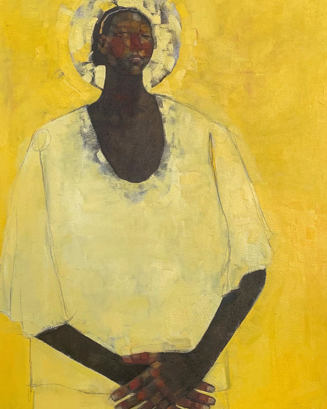 Olivia Mae Pendergast, Girl with Aura in Yellow, 2021