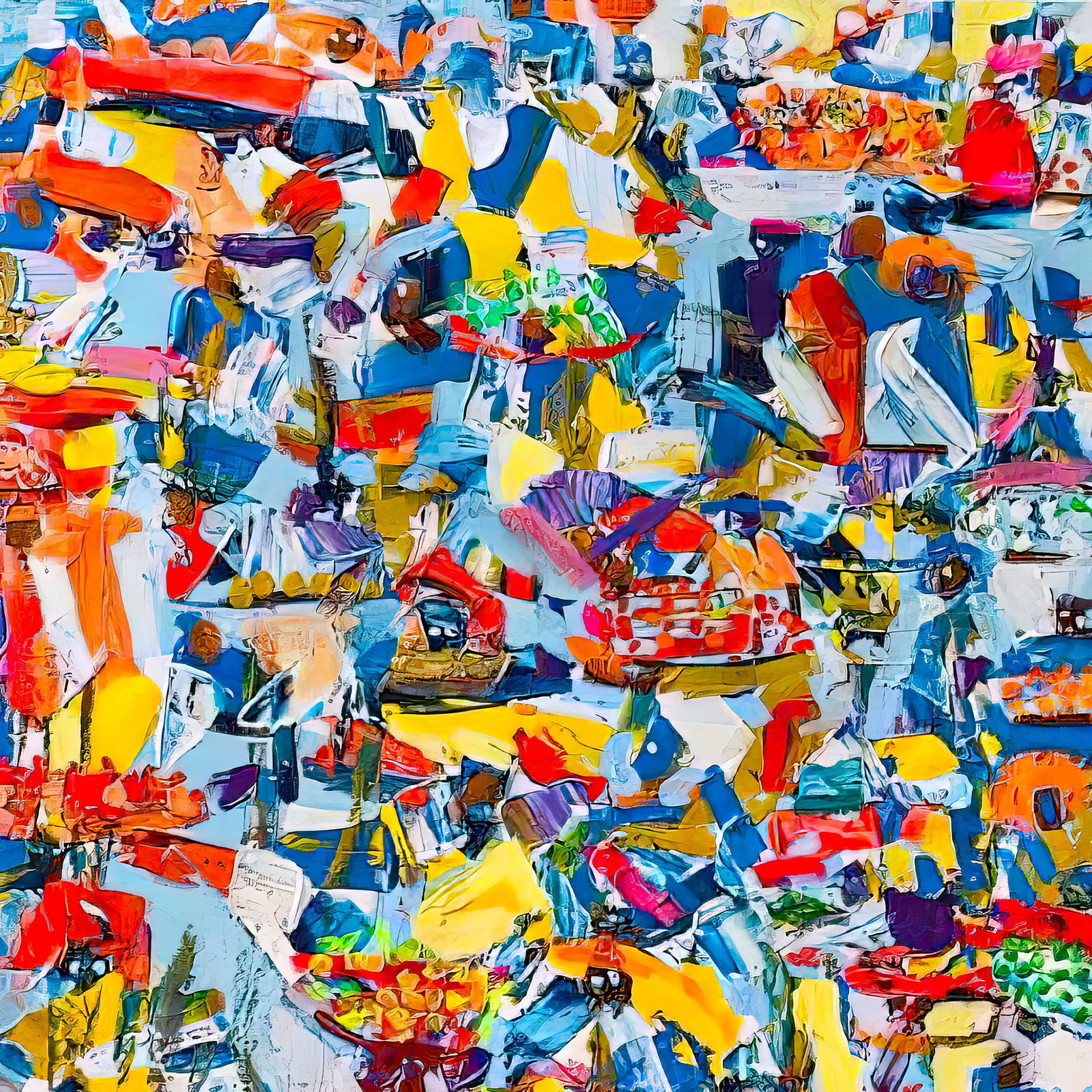 Larry Otoo, Blue Market, 2022