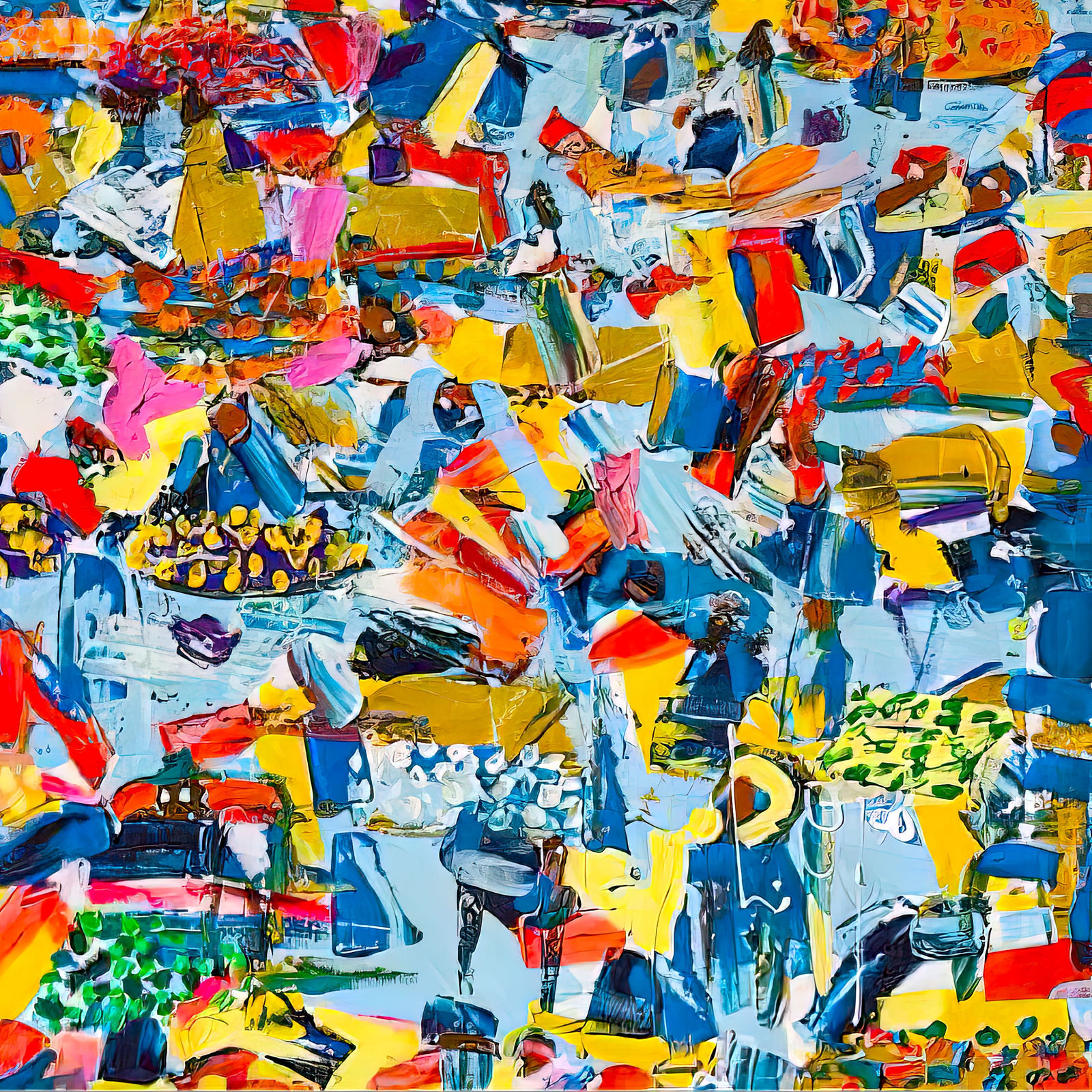 Larry Otoo, Blue Market, 2022