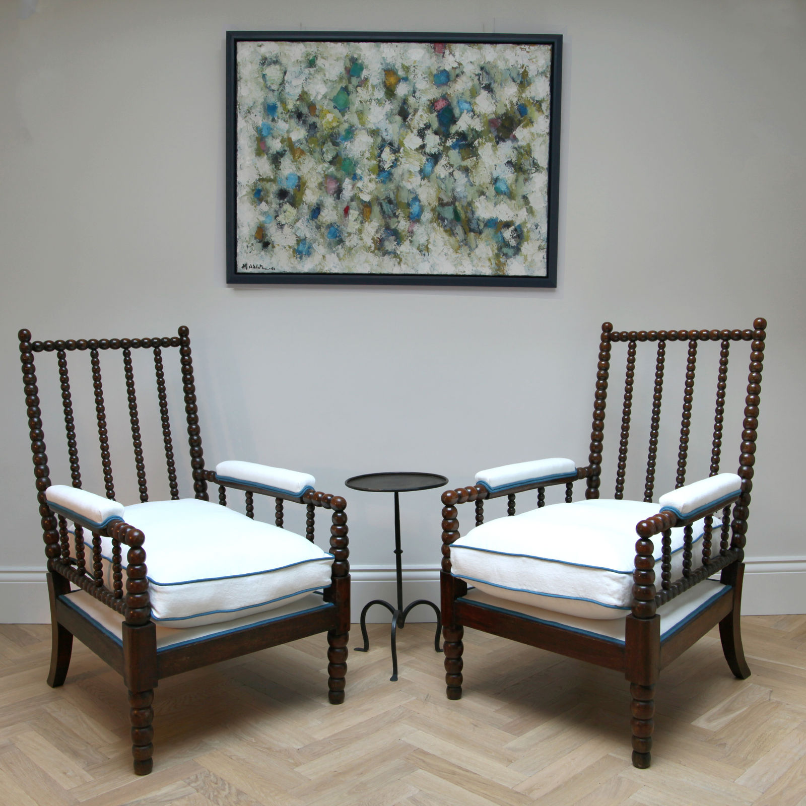 English, A Pair of Bobbin Armchairs, 19th Century