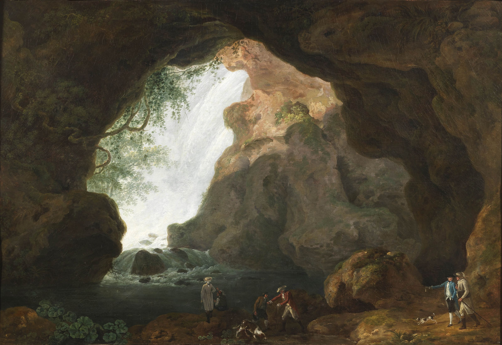 Abraham-Louis-Rodolphe DUCROS, A noble group of Russian Grand-Tourists visiting the Neptune's Grotto at Tivoli, 1782 ca.