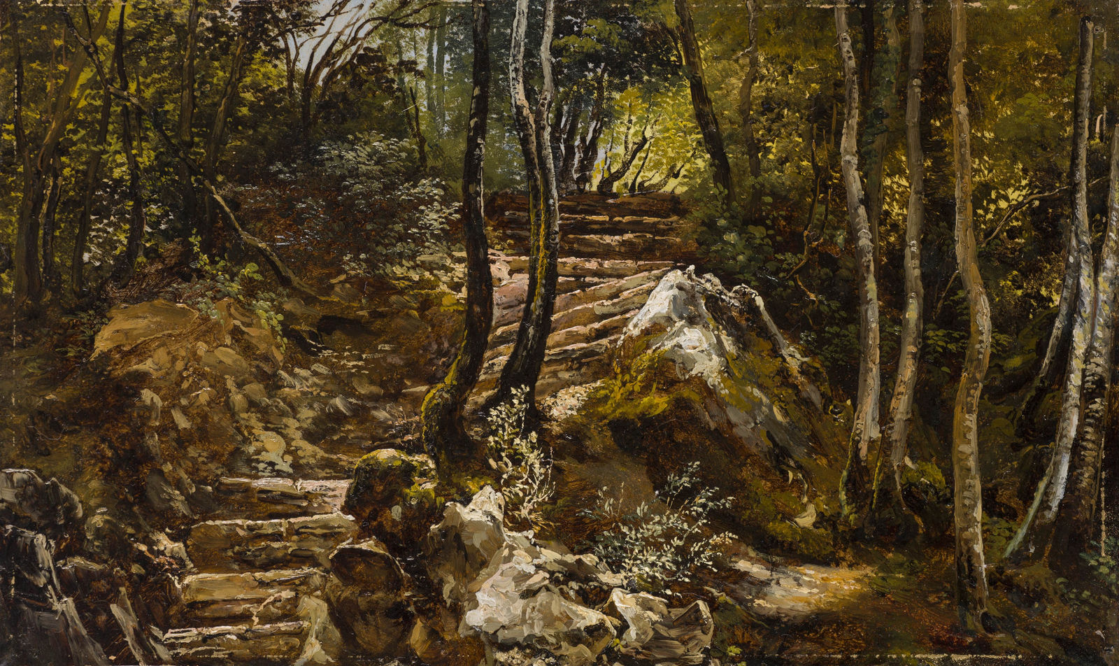 GIOVANNI BATTISTA CAMUCCINI, Scalinata nel bosco, c. 1840