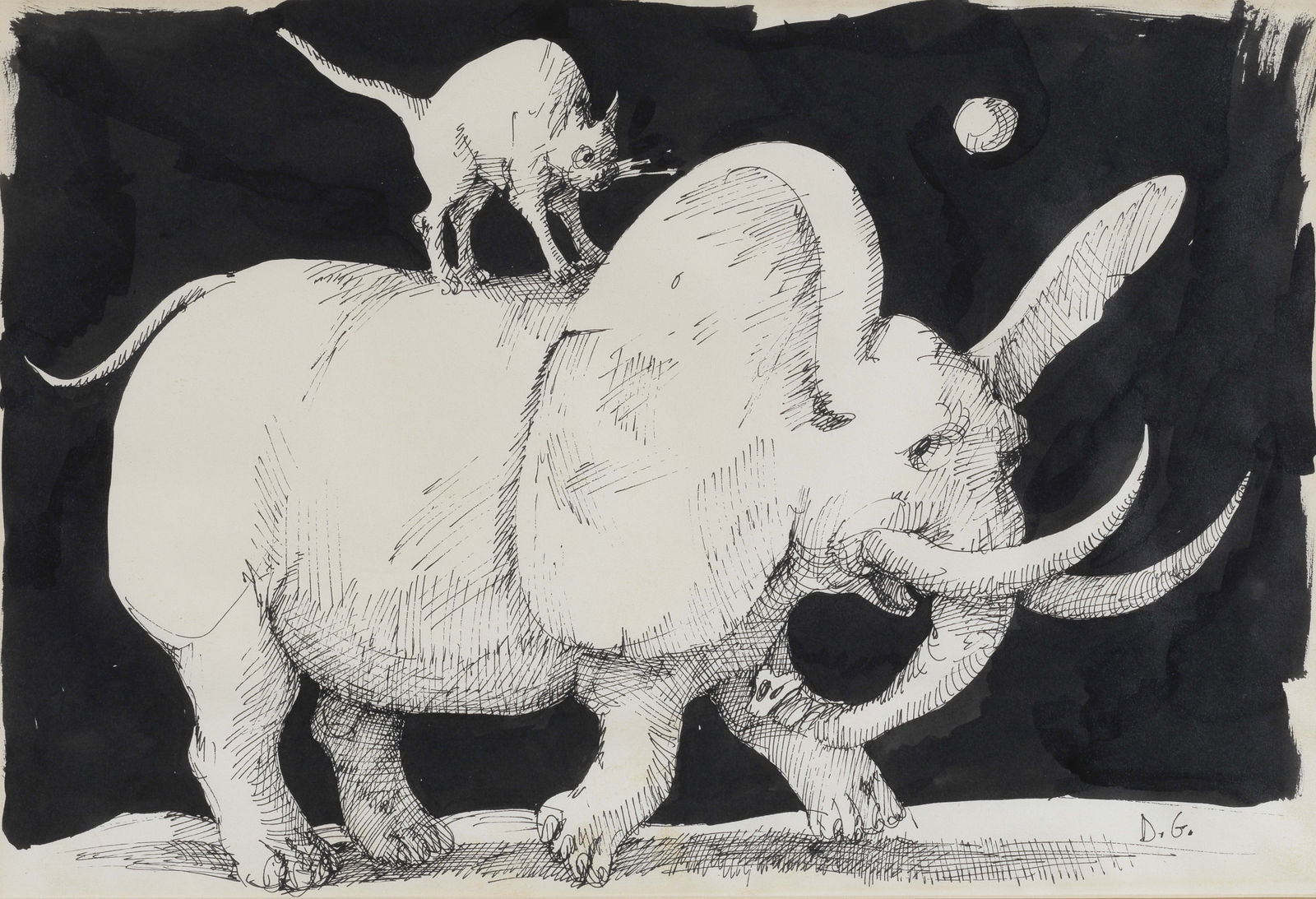 Domenico GNOLI, The Cat and the Elephant, 1959 - 61 c.