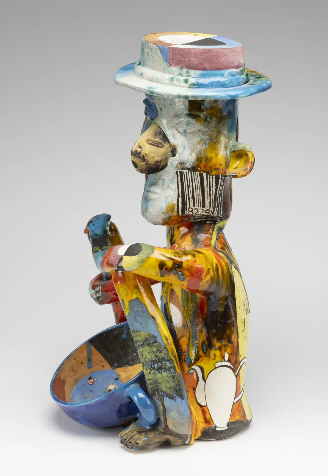 Michael Lucero, Man with Big Teacup (pre-Columbus), 1991