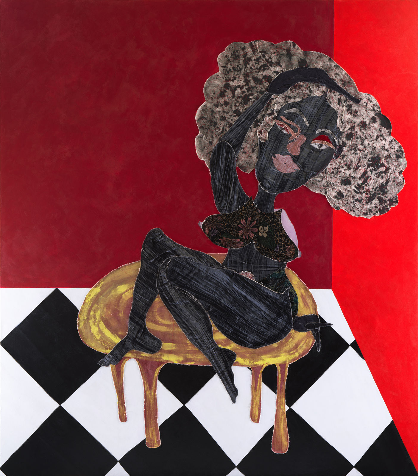 Tschabalala Self, Red Room, 2022