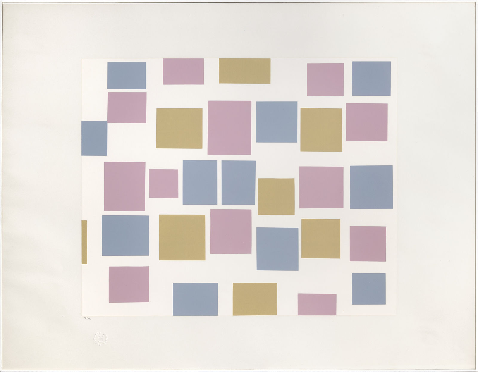 Piet Mondrian, Composition numero 3 avec plans en couleurs, 1957