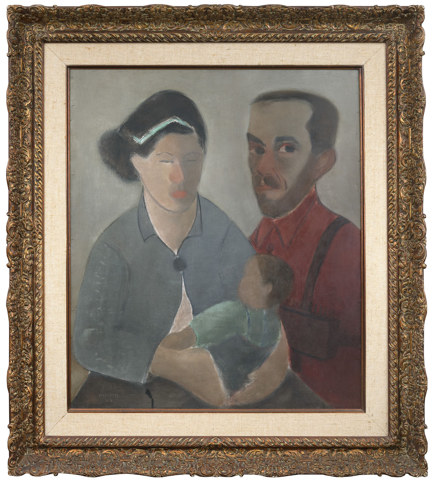 José Pancetti, Self-portrait with Anita and Nilma, 1943