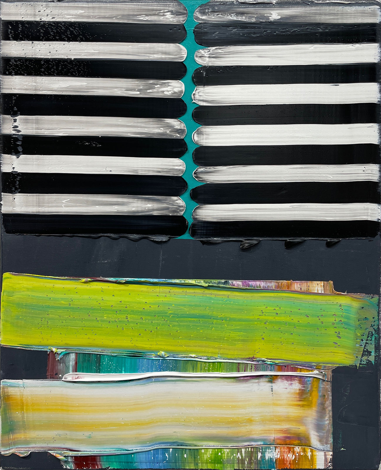 colorful bars and abstract forms painting by Eric Sall