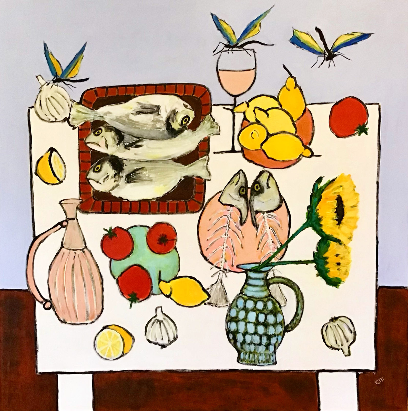 Claire MacLellan, Tuscany Table with Dragonflies