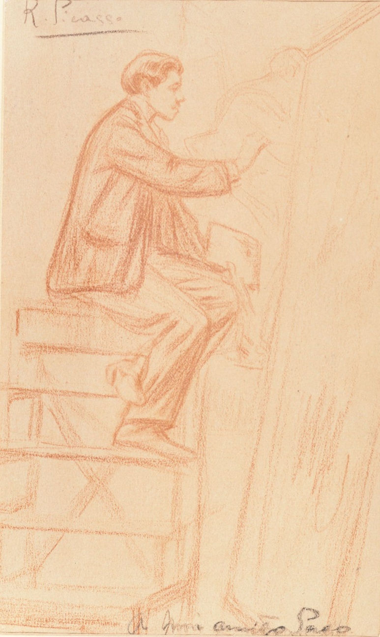 Pablo Picasso, Bernareggi en el Museo del Prado (from Quadern de Madrid), 1897