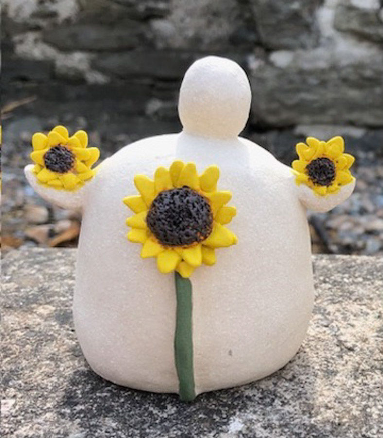 Laura Queen, Figure with Sunflowers, 2025