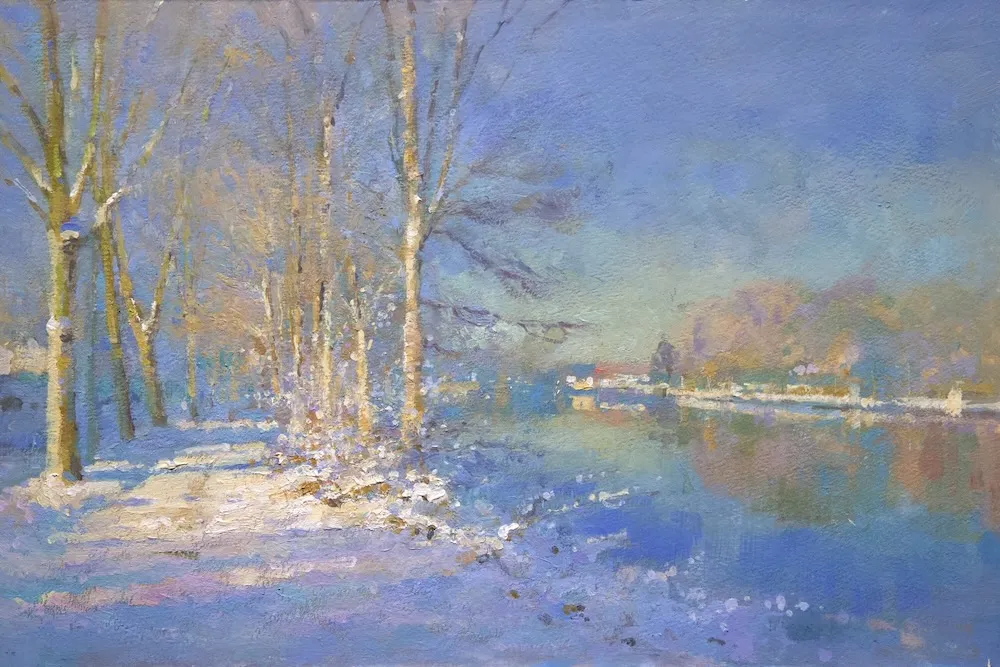 Snow by the Seine at Bougival