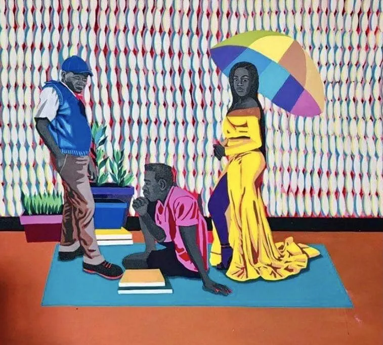 Adolf Tafadzwa Tega, What now (femme à l'ombrelle), 2020